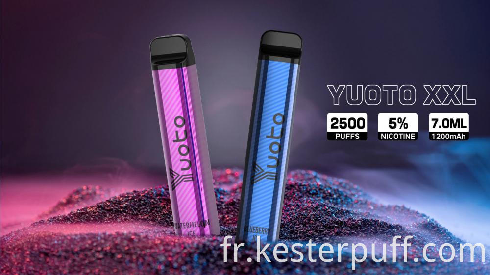 F8337062abecec3249559c4991663a41 Hot Sale Yuoto Xxl Disposable Pod Device 2500 Puffs 1200mah Battery Puff Xxl Vape Pen Electronic Cigarette